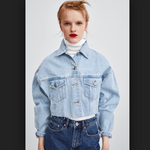 zara denim jacket cropped